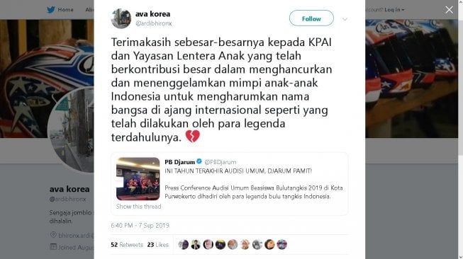 Warganet protes KPAI dan Yayasan Lentera Anak - (Twitter/@ardibhironx)