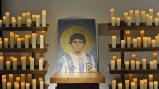 Iglesia Maradoniana, agama yang memuja Diego Maradona.[Twitter]