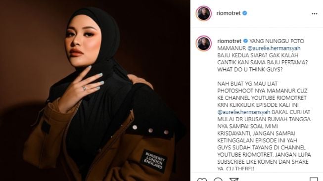 Gaya glamor Aurel pakai hijab [Instagram]