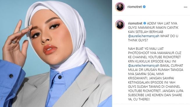 Gaya glamor Aurel pakai hijab [Instagram]