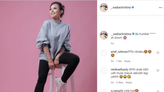 Potret Nadia Christina istri Alfath Fathier. [Instagram/__nadiachristina]