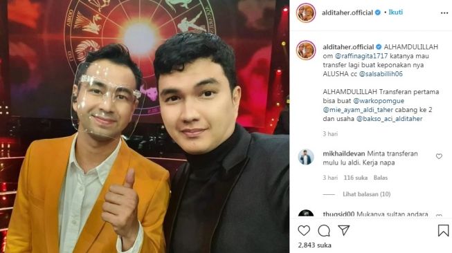 Unggahan Aldi Taher [Instagram/@alditaher.official]