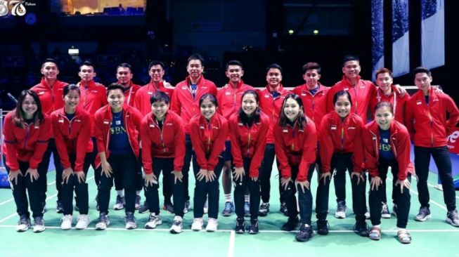 Tim Indonesia di Sudirman Cup 2021. (Instagram/@badminton.ina)