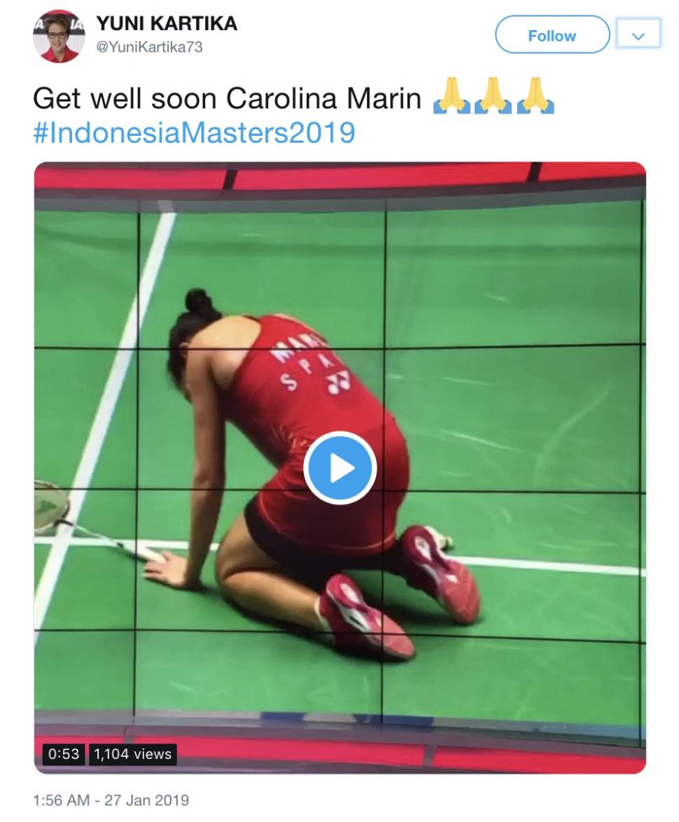 Get well soon Carolina Marin #IndonesiaMasters2019