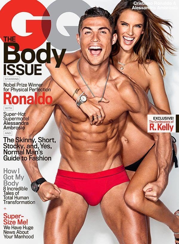 Ronaldo bersama Alessandra di majalah GQ 2016. (Dok. hollywoodlife.com).