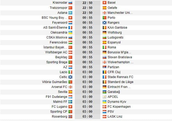 Jadwal Liga Europa