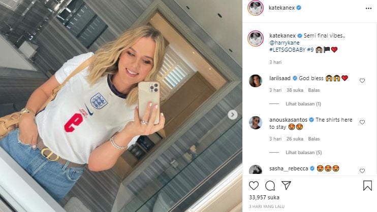 Katie Goodland, istri Harry Kane. (Instagram/@katekanex)