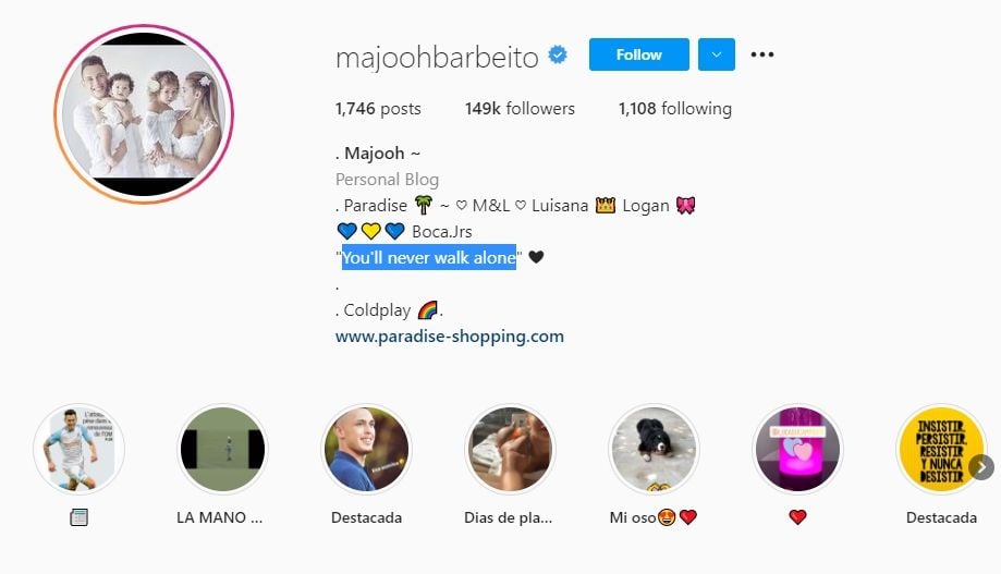 Istri Lucas Ocampos beri kode di tengah rumor transfernya ke Liverpool. (Instagram/majoohbarbeito)