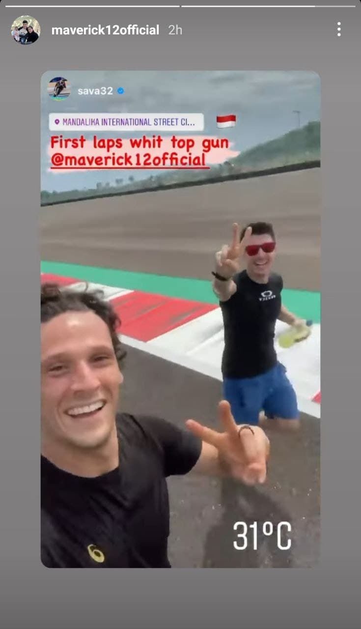 Vinales jogging di Mandalika. (Instagram)