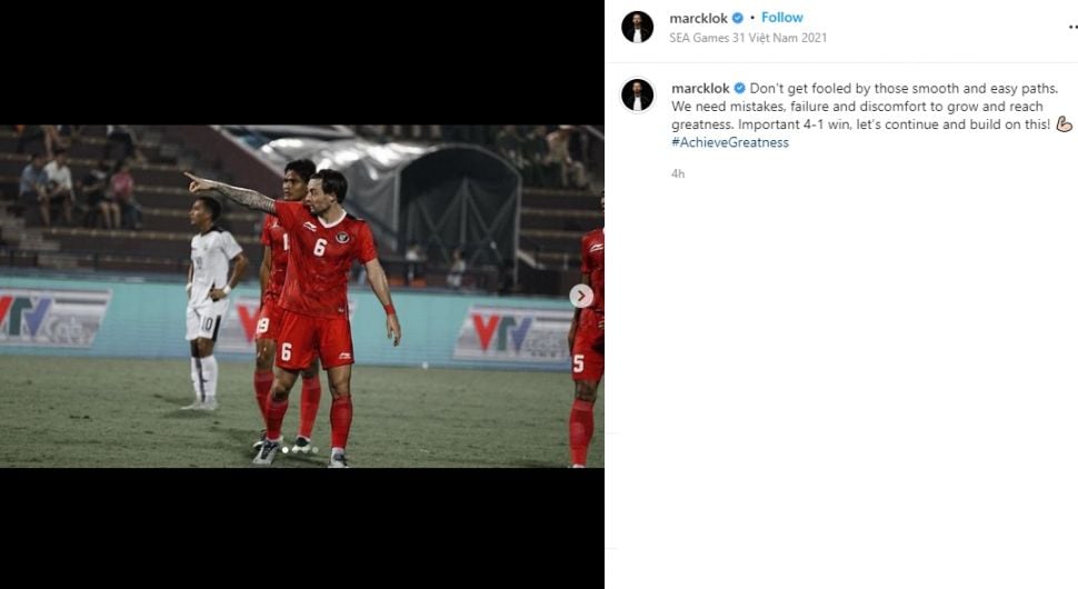 Marc Klok beri respons usai bikin kesalahan di laga Timor Leste. (Instagram/marcklok)